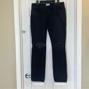 Big Star Nova XVI 14 Kate  Straight Jeans Size 29 Black Busted Knee